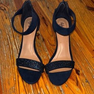 Style & Co. Black Glitter Strap Heels